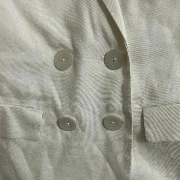 Sanctuary Linen Blend Double Breasted White Blazer Size XS GORGEOUS - Picture 5 of 7